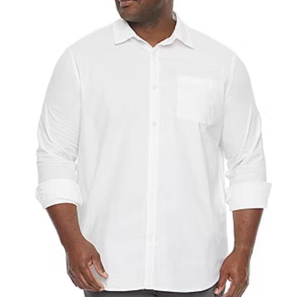 Mutual Weave Men's Long Sleeves Button Down Shirt Big & Tall Size XLT White NWT - Picture 1 of 15